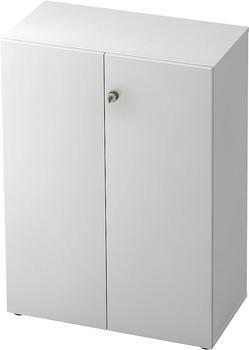 EUROKRAFT Aktenschrank TOPAS LINE 3 Ordnerhöhen Türen abschließbar weiß/weiß (825960)