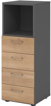 EUROKRAFT Regal 3OH 4 Schübe graphit/Nussbaum (V934S4/G/N/BS)