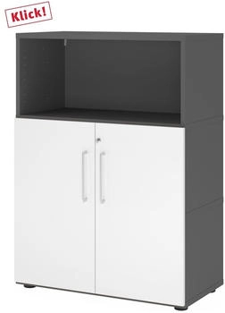 HJH Office Regal FlexWall Türen 3OH graphit/weiß (VFW38T2KG/G/W/BS)