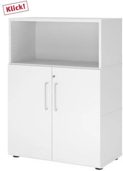 HJH Office Regal FlexWall Türen 3OH weiß/weiß (VFW38T2KG/W/W/BS)