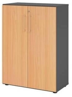 EUROKRAFT Regal 3OH Türe graphit/Buche (V938T3/G/6/BS)