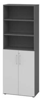 EUROKRAFT Regal 6OH Türen 3OH graphit/grau (V968T3/G/5/BS)