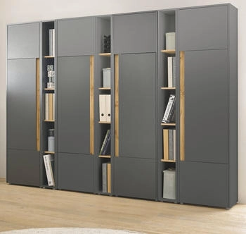 Furn.Design Büromöbel Set Aktenschrank Aktenregal Eiche 260 cm X 200 cm grau (GE6268-25)