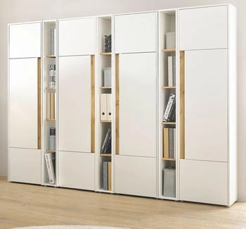 Furn.Design Aktenschrank Set 4 x Stauraumschrank 3 x Regal weiß/Wotan Eiche (GE6269-25)