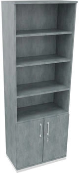 Soennecken Kombischrank 2OH Tür 4OH Regal weiß/Beton (820116783)