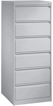 C+P Acurado Karteischrank 2-bahnig 6 Schubladen A5 quer weißaluminium (12736322S10004)