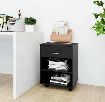 vidaXL Rollschrank Schwarz Holzwerkstoff (808468)
