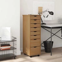 vidaXL Rollschrank mit Schubladen MOSS Honigbraun Massivholz Kiefer