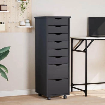 vidaXL Rollschrank mit Schubladen MOSS Grau Massivholz Kiefer (355896)