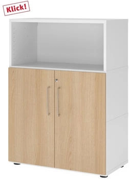 HJH Office Regal FlexWall Türen 3OH weiß/eiche (VFW38T2KG/W/E/BS)