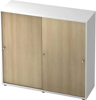 EUROKRAFT Schiebetürenschrank TOPAS LINE 3 OH weiß/Eiche (V2312S/W/E/SG)