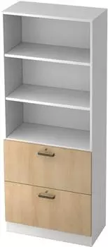 Hammerbacher Line Büroschrank 80x200.4x42 cm weiß (V7300/W/E/SG)