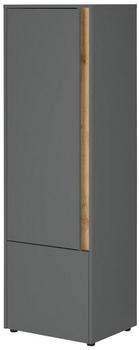 Furn.Design Aktenschrank Wotan Eiche 50 x 158 cm matt grau (I-AAACCi28)