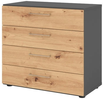 bümö smart Schubladen Schrank 4 Schübe Nachbildung: graphit/Asteiche (BU-928S4-G-R-BS)