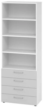 bümö Regal weiß grau Holzwerkstoff Rechteckig 80x215.6x42 cm (BU-968S4-W-5-BS)