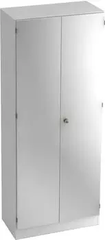 Hammerbacher Solid Garderobenschrank 5OH 80x42x200,4cm Wei&szlig;/Silber (V6200WSSG)