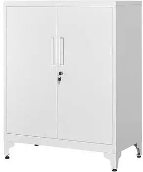Songmics Mehrzweckschrank 2 T&uuml;ren abschlie&szlig;bar, Stahl, mattgrau (OMC013G01)