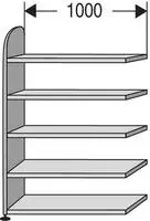 B&uuml;roregal Dante&reg;, Regalfeld, H 1900 x B 1000 mm, R&uuml;ckwand, wei&szlig; 39348