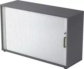 Hammerbacher Rollladenschrank 2OH 120x74,8x40cm Streifengriff Graphit/Silber (1732S/G/S/SG)