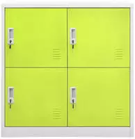 vidaXL Schlie&szlig;fachschrank Hellgrau und Gr&uuml;n 90x45x92,5 cm Stahl