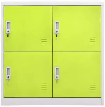 vidaXL Schlie&szlig;fachschrank Hellgrau/Gr&uuml;n 90x45x92,5cm Stahl (336435)