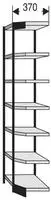 B&uuml;ro-Regal Progress 2000 Eckfeld HxBxT 2600x970x/505x600mm 7 B&ouml;den silber