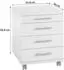 Möbelpartner Leo Rollcontainer 4 Schübe Holz Lichtgrau (701401)