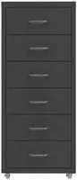 vidaXL Aktenschrank mit Rollen Anthrazit 28x41x69 cm Metall