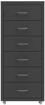 vidaXL Aktenschrank mit Rollen Anthrazit 28x41x69cm Metall (335919)