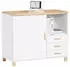 SoBuy ASK07 Sideboard mit 3 Schubladen und 1 Tür, Weiß (ASK07-WN)