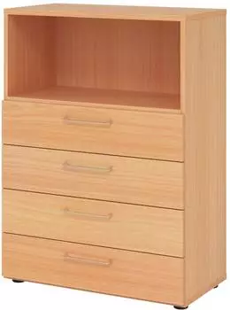 Hammerbacher Advanced 9 Kombischrank Regal 3OH 4 Schubladen Buche (V938S4/6/6/BS)