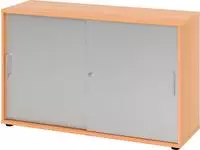 Hammerbacher-Schiebet&uuml;renschrank 2 OH BS Buche/Silber-V1752S/6/S/BS