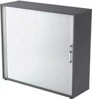 Hammerbacher Rollladenschrank 3OH BxTxH 120x40x110cm Griff CE Graphit/Silber