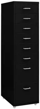 vidaXL Mobiler Aktenschrank Schwarz 28x41x109cm Metall