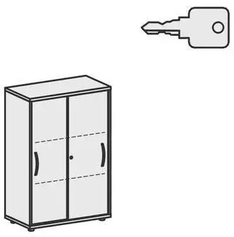 Geram&ouml;bel Flex Schiebet&uuml;renschrank 3OH abschlie&szlig;bar 800x425x1182mm Wei&szlig; (S-383502-WW)