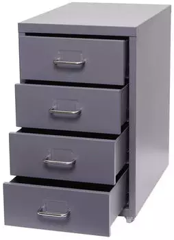 Mendler Boston T851 Rollcontainer 4 Schubladen 48x28x41cm Dunkelgrau (72721)