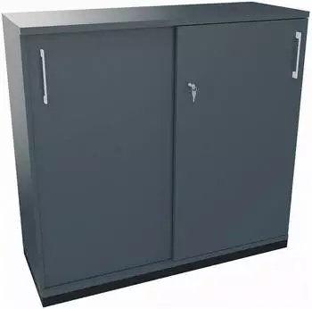 Soennecken Schiebet&uuml;renschrank 3OH 1200x442x1133mm Anthrazit/Lavagrau (820112782)
