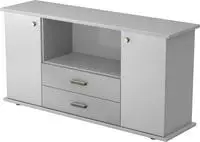 Hammerbacher-Sideboard 2 T&uuml;ren, 2 Sch&uuml;be SG Grau/Grau-VSBTS/5/5/SG