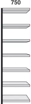 Kerkmann Stora 100 Magazin-Regalfeld 75x60x260cm schwarz/lichtgrau (2464)