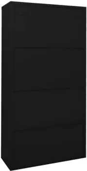 vidaXL B&uuml;roschrank mit Schiebet&uuml;r Stahl Schwarz 90x40x180cm (8720286563953)