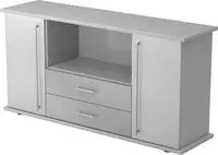 Hammerbacher-Sideboard 2 T&uuml;ren, 2 Sch&uuml;be RE Grau/Grau-VSBTS/5/5/RE