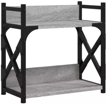 vidaXL Druckerst&auml;nder 2 Ablagen Grau Sonoma 40x20x40cm Holzwerkstoff