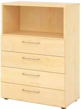 Hammerbacher Advanced 9 Kombischrank Regal 3OH 4 Schubladen 80x41,7x110cm Ahorn (V938S4/3/3/BS)