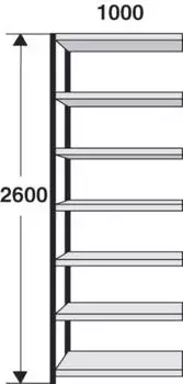 Kerkmann Stora 100 Magazin-Regalfeld 100x40x260cm schwarz/lichtgrau (2458)