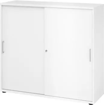 Hammerbacher Schiebet&uuml;renschrank 3OH 120x40x110cm Wei&szlig;/Wei&szlig; (V1753S)