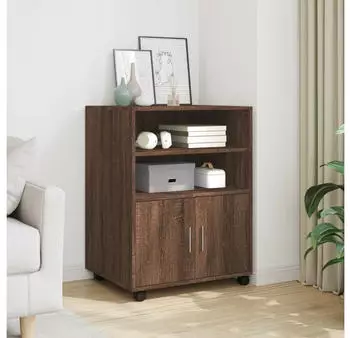vidaXL Rollschrank Braun Eichen-Optik 60x48x81cm Holzwerkstoff (853170)