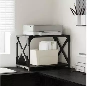 vidaXL Druckerst&auml;nder Schwarz Eichen-Optik 44x26x31,5cm (882174)