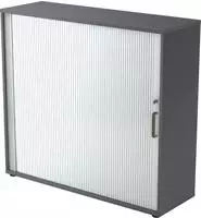Hammerbacher Rollladenschrank 3OH BxTxH 120x40x110cm Griff SG Graphit/Silber