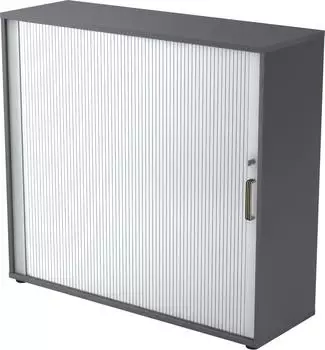 Hammerbacher Rollladenschrank 3OH 120x40x110cm Streifengriff Graphit/Silber (1733S/G/S/SG)