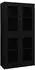vidaXL Büroschrank Schwarz 90x40x180cm Stahl und Hartglas